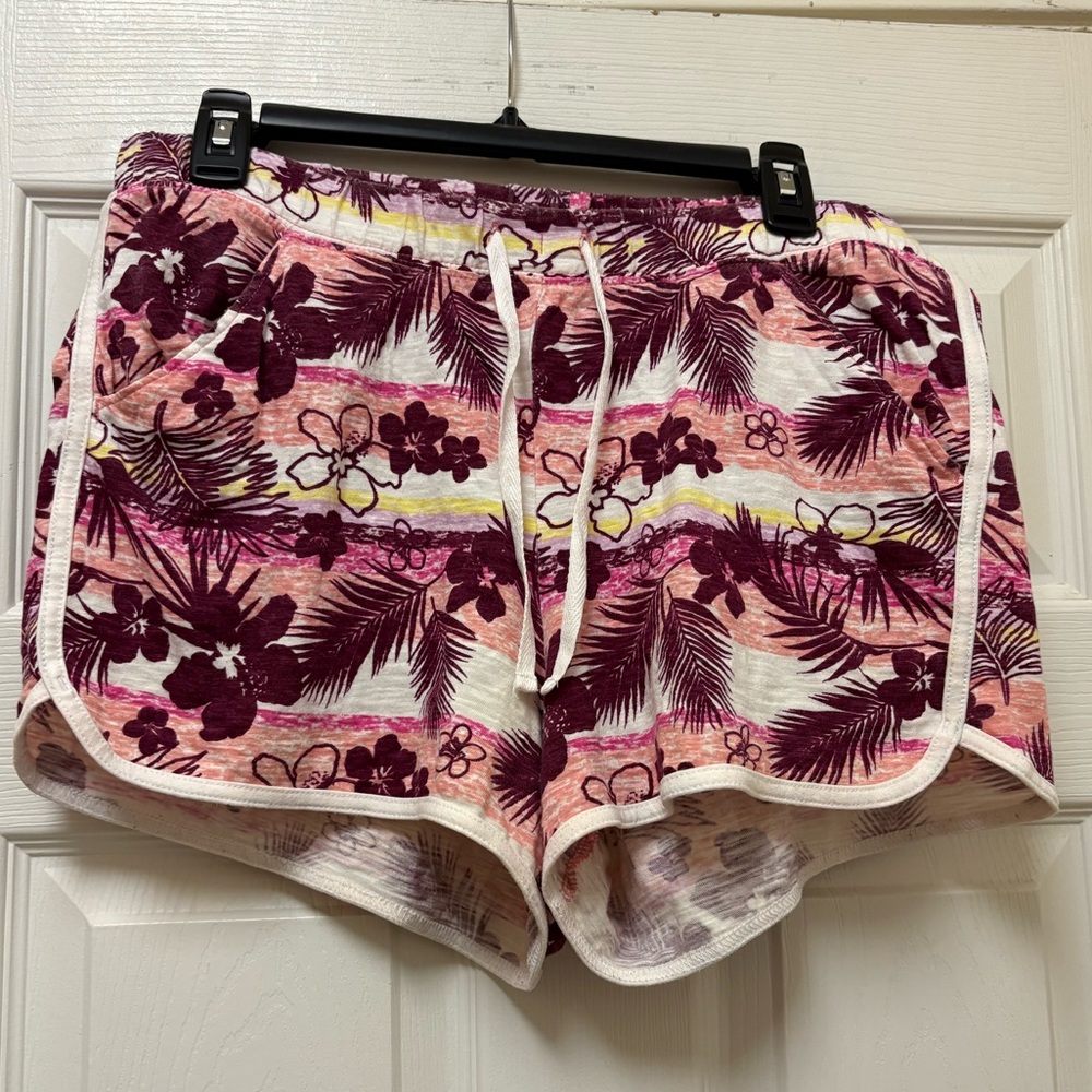Justice Girls size 18 Plus Tropical Print Floral Athletic Shorts